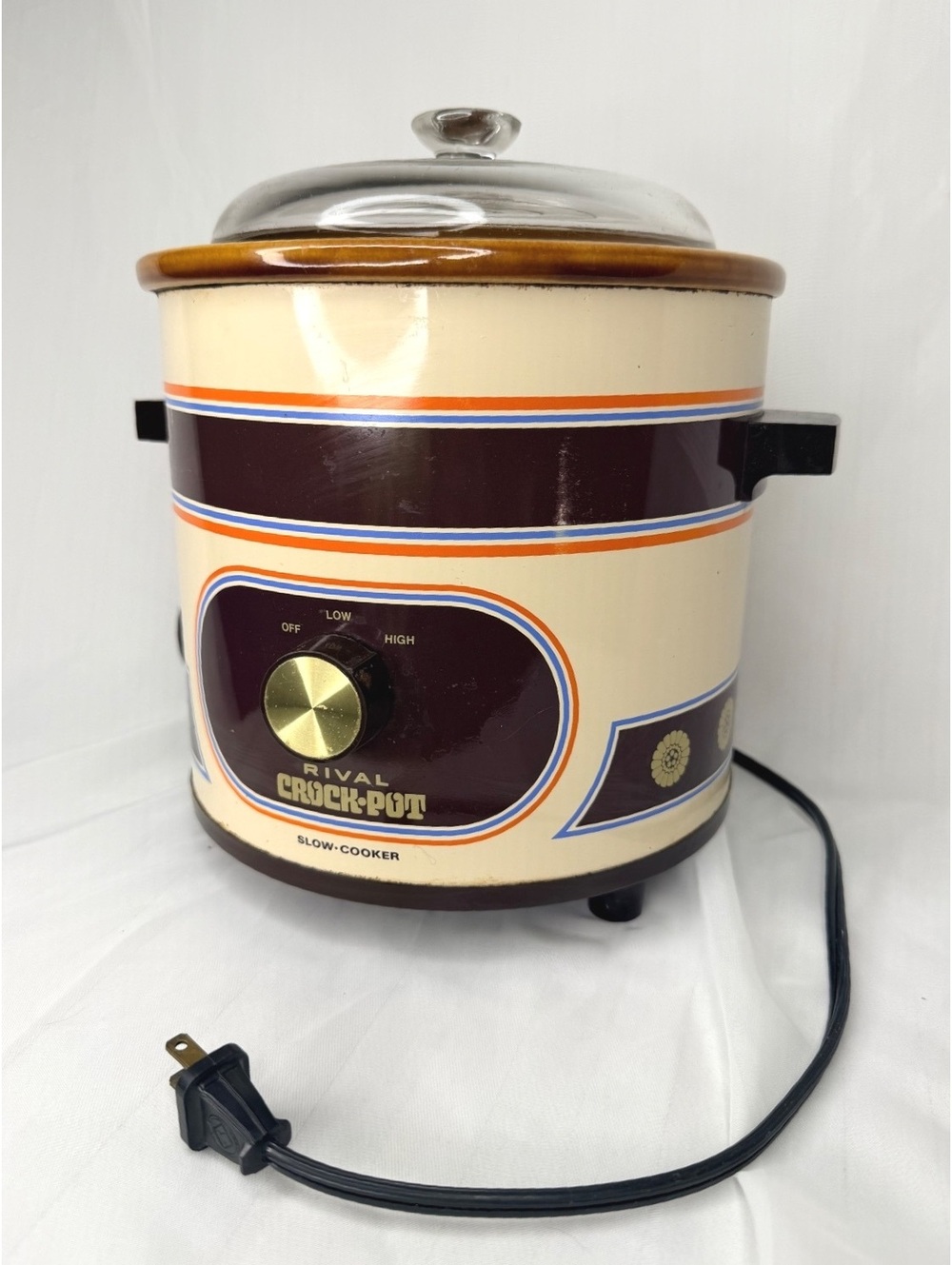 Vintage 1970s Rival Crock Pot 3.5 Qt 3100/2 Retro Slow Cooker